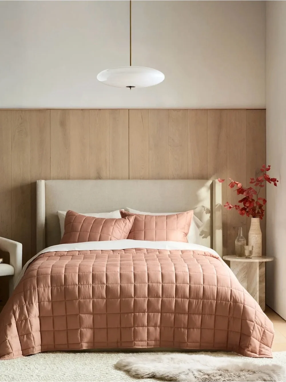 Quince Bamboo Box Quilt Set - King/Cali King - Clay - *Read Description*
